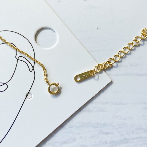 Gold Vermeil Safety Pin Necklace - Picture 7 of 7